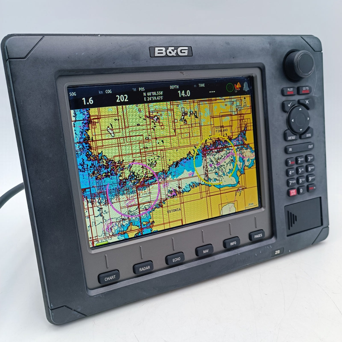 B&G Zeus Z8 8" Marine GPS Chartplotter MFD Display w/ Sun Cover & Power Cable0