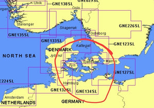 GARMIN GPS MAP Denmark E, Germany GNE134SL G-Chart Marine Charts GPSMAP 225 2151
