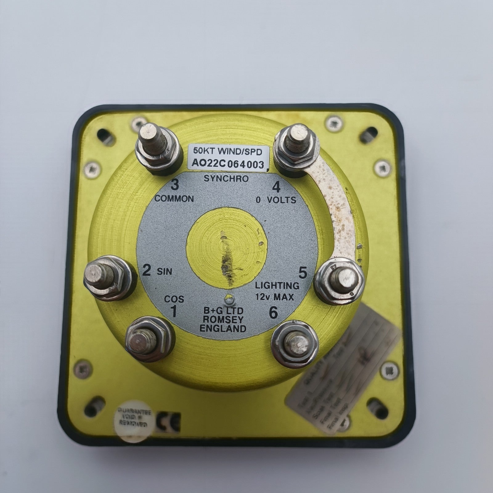 B&G Brookes and Gatehouse SYNCHRO WIND SPEED Gauge Instrument Display Analogue2