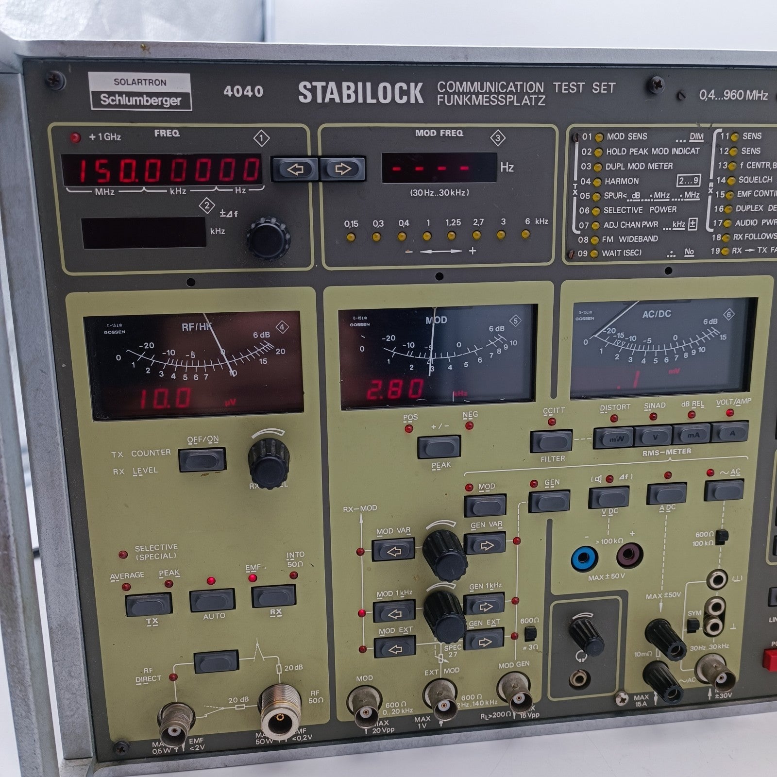 Schlumberger Stabilock 4040 Radio Communication Test Set 0.4-960 MHz PERFECT5