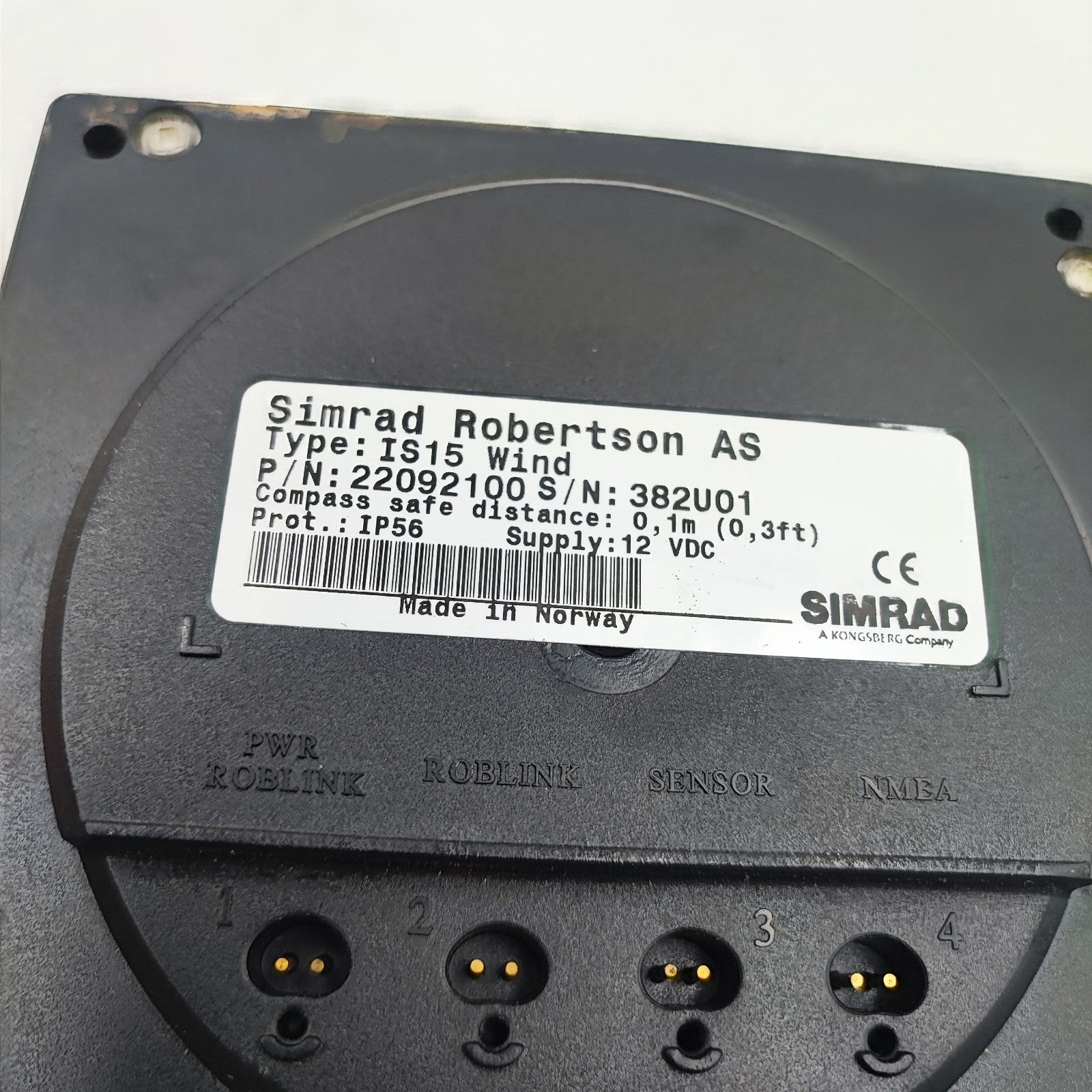 SIMRAD IS15 WIND Instrument Display Unit P/N 22092100 IS 15 Robnet11