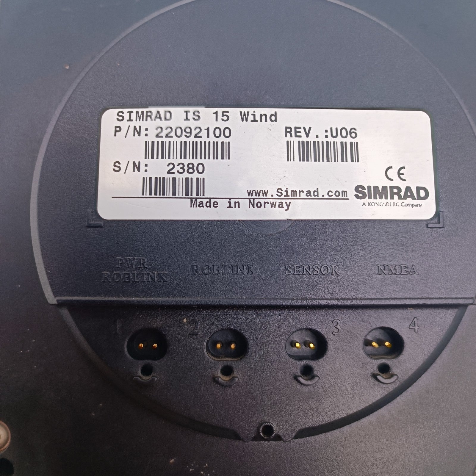 SIMRAD IS15 WIND Instrument Display Unit P/N 22094676 IS 15 Robnet5