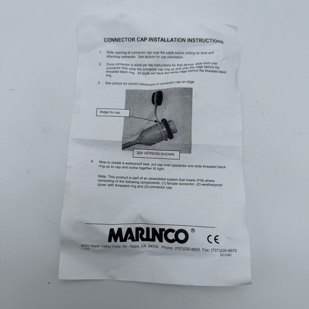 Marinco 32A Marine Shore Power Connector Waterproof Cap Cover IP565