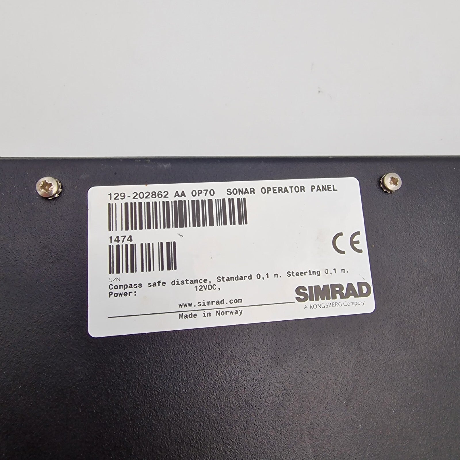 SIMRAD SP90 SONAR OPERATING PANEL f/ Low Frequency Long Range Fishfinder OP705
