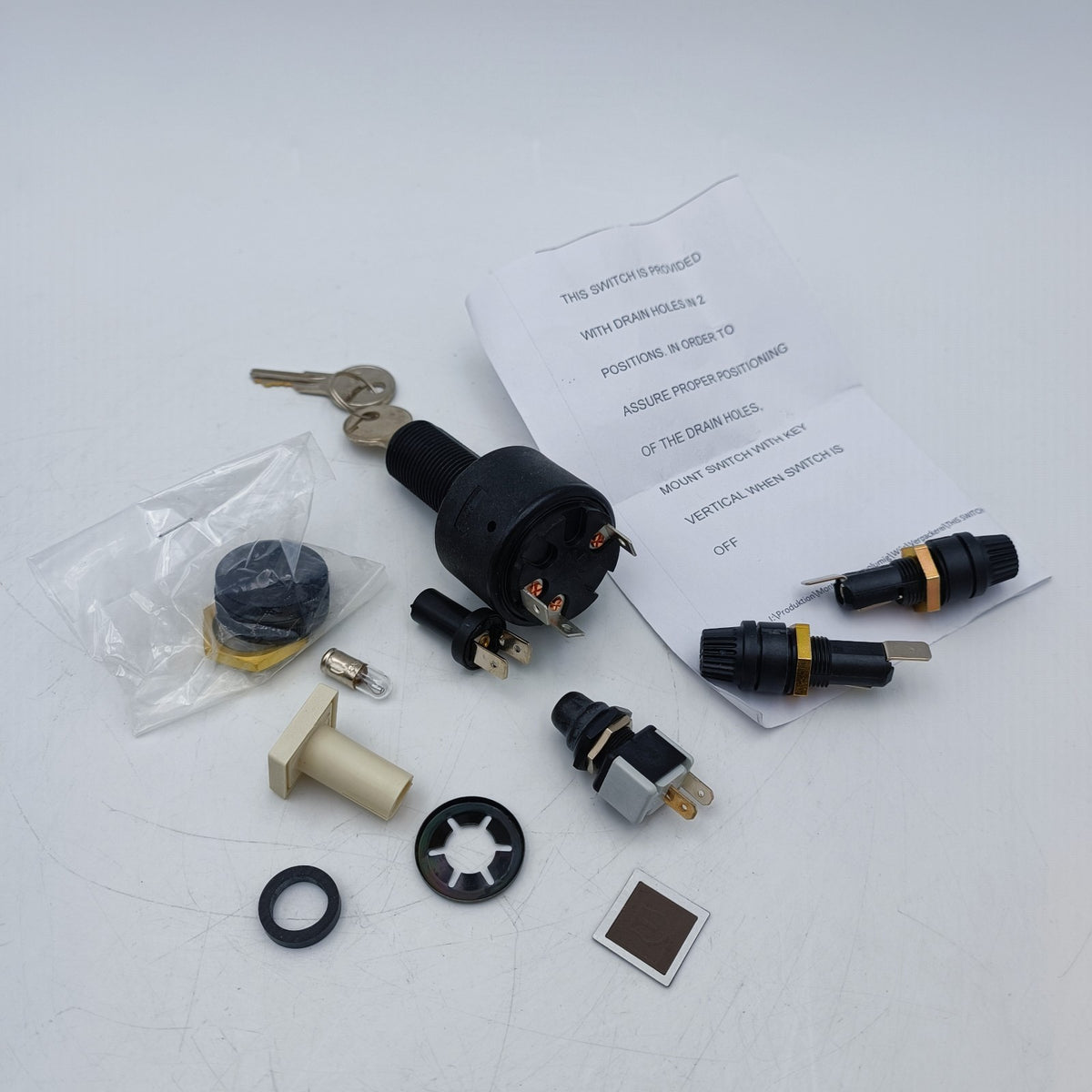 Marine Boat Ignition Key Switch 3 Terminal w/ Keys Push Button Switch N050164900
