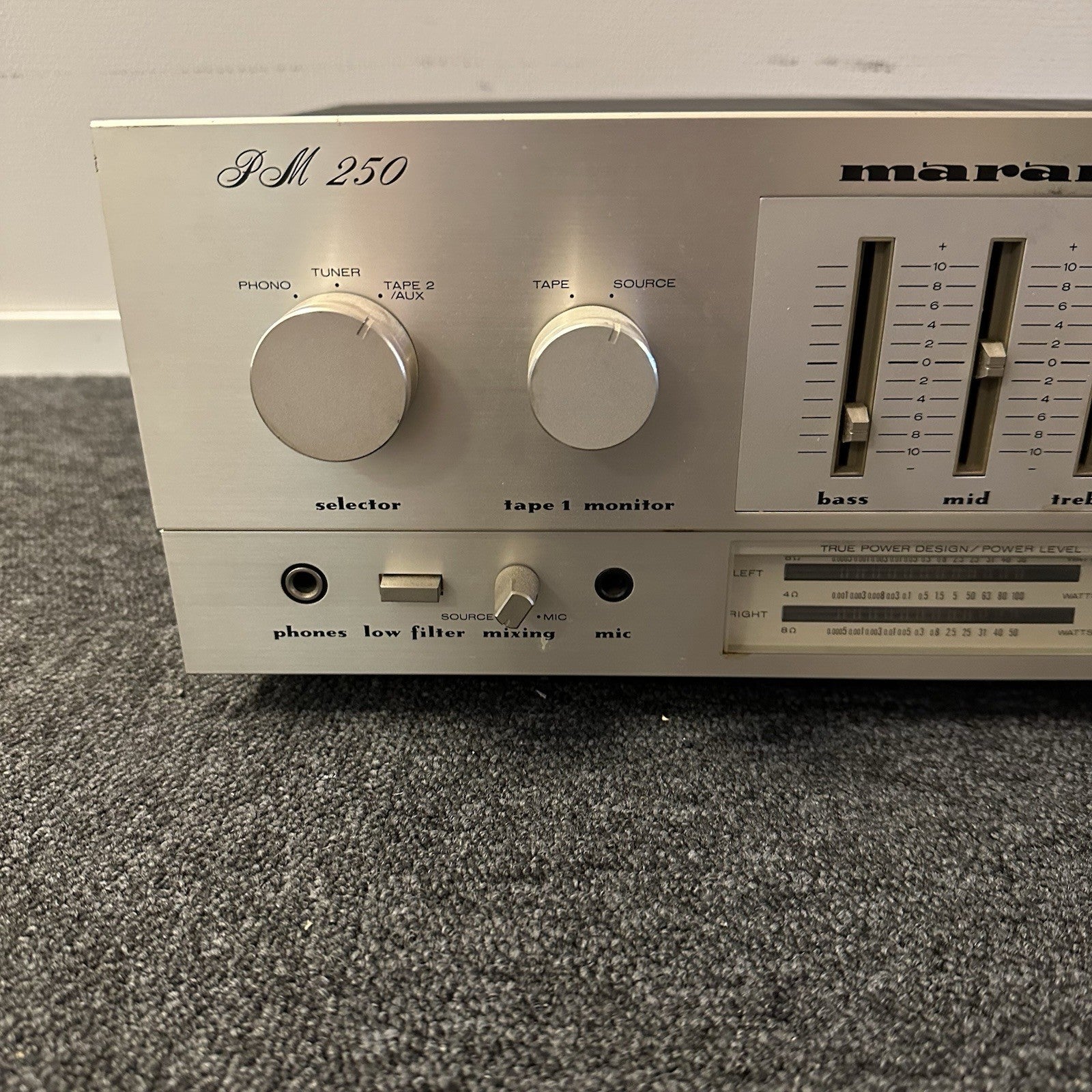 Marantz PM 250 Console Stereo Amplifier 25+25 W RMS Vintage 1979 In Perfect Cond1