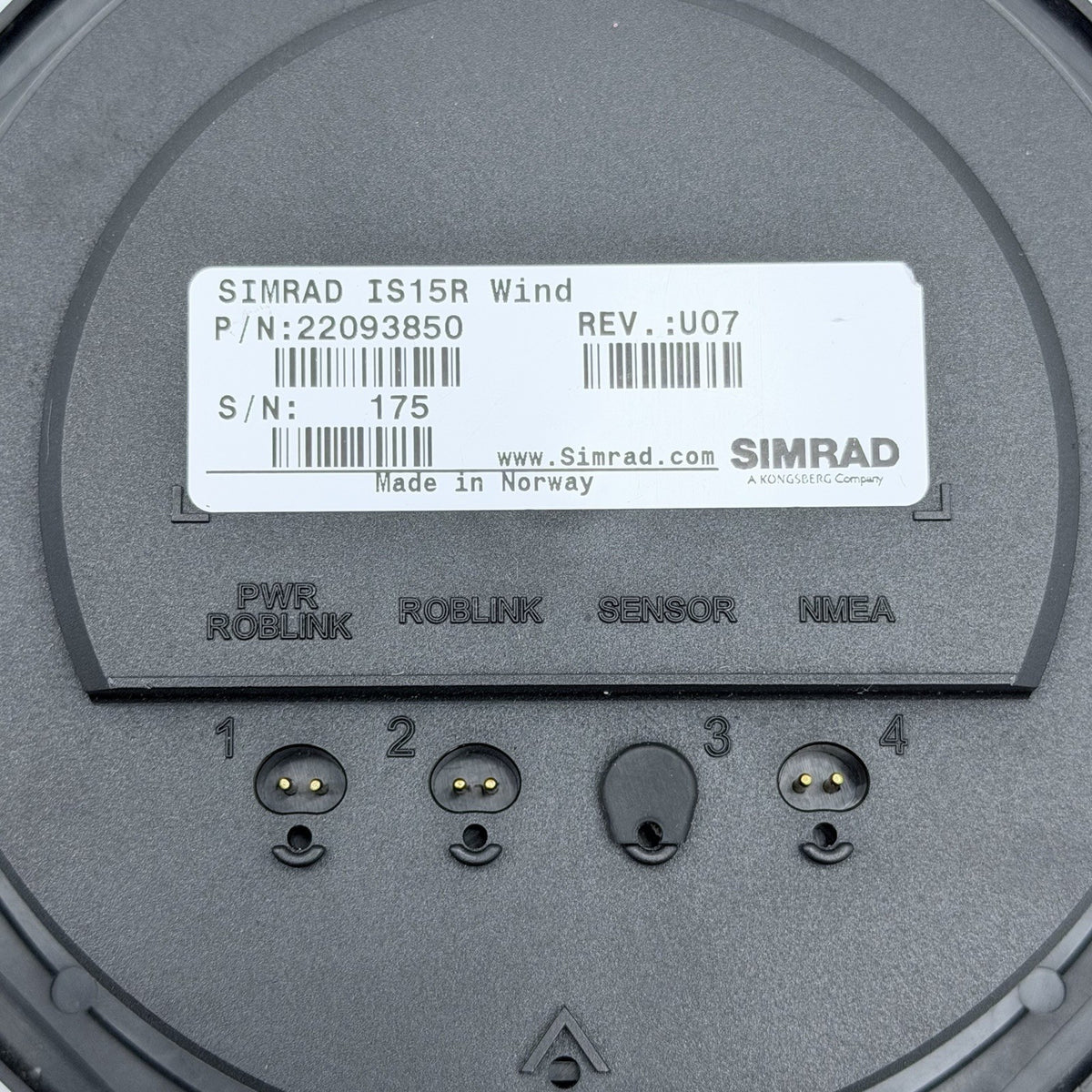 SIMRAD IS15 R WIND Instrument Display Unit 22094 f/ Wind Transducer Vane IS 154