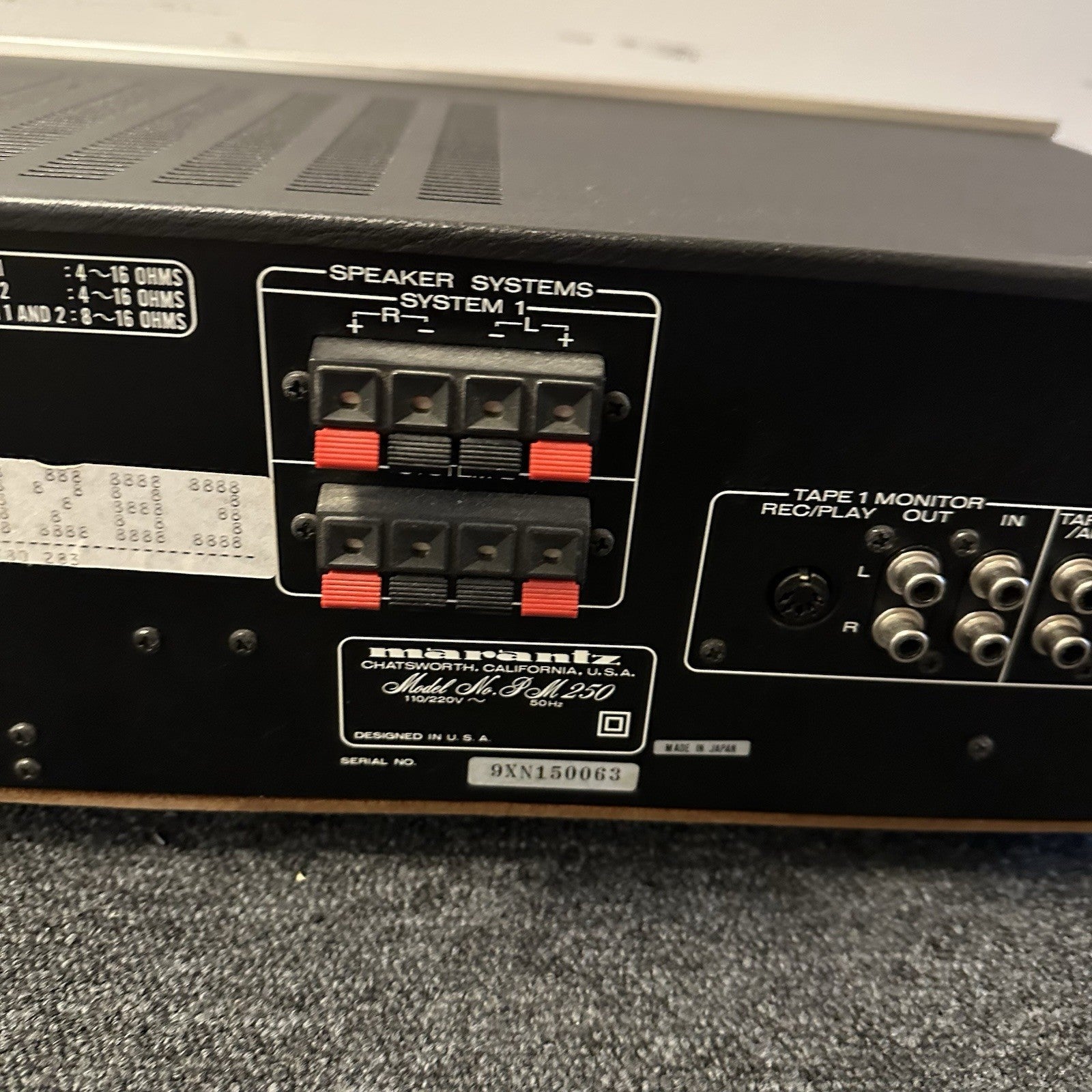 Marantz PM 250 Console Stereo Amplifier 25+25 W RMS Vintage 1979 In Perfect Cond8