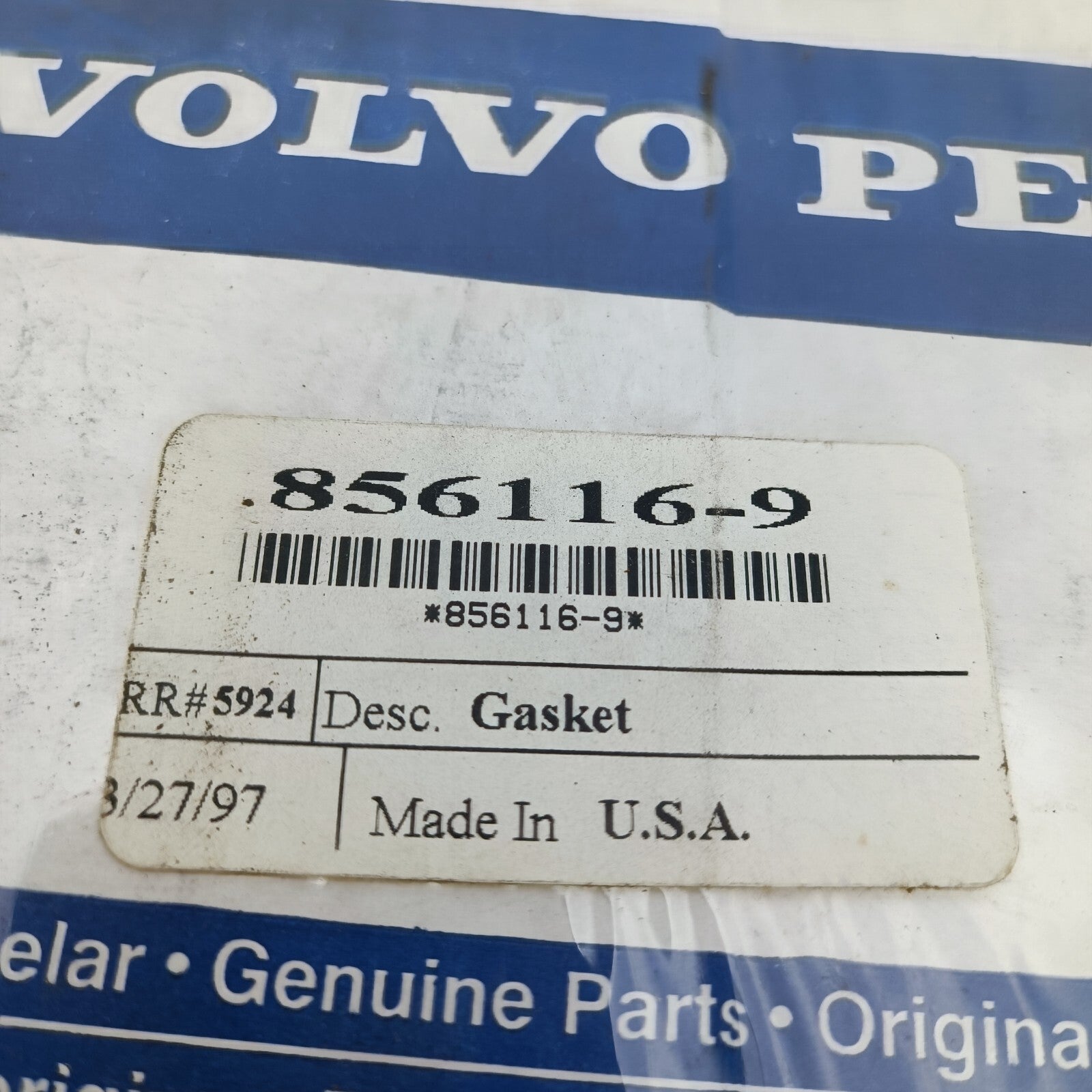 VOLVO PENTA MARINE BOAT GASKET PART NO. 856116-9 Inboard Engine1
