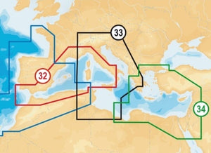 NAVIONICS CF Card CENTRAL MEDITERRENEAN 33P Marine Charts Raymarine Geonav 2GB1