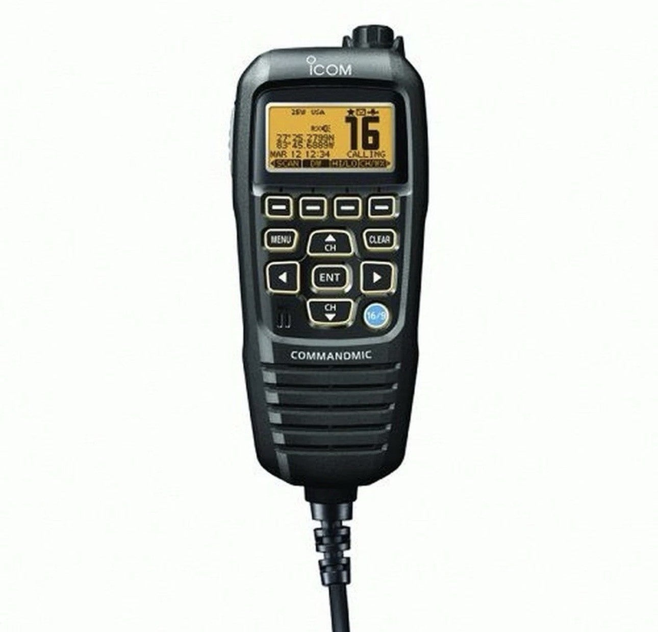 Icom HM-195B CommandMic IV Remote Microphone Black DSC Marine Radio HM195B0