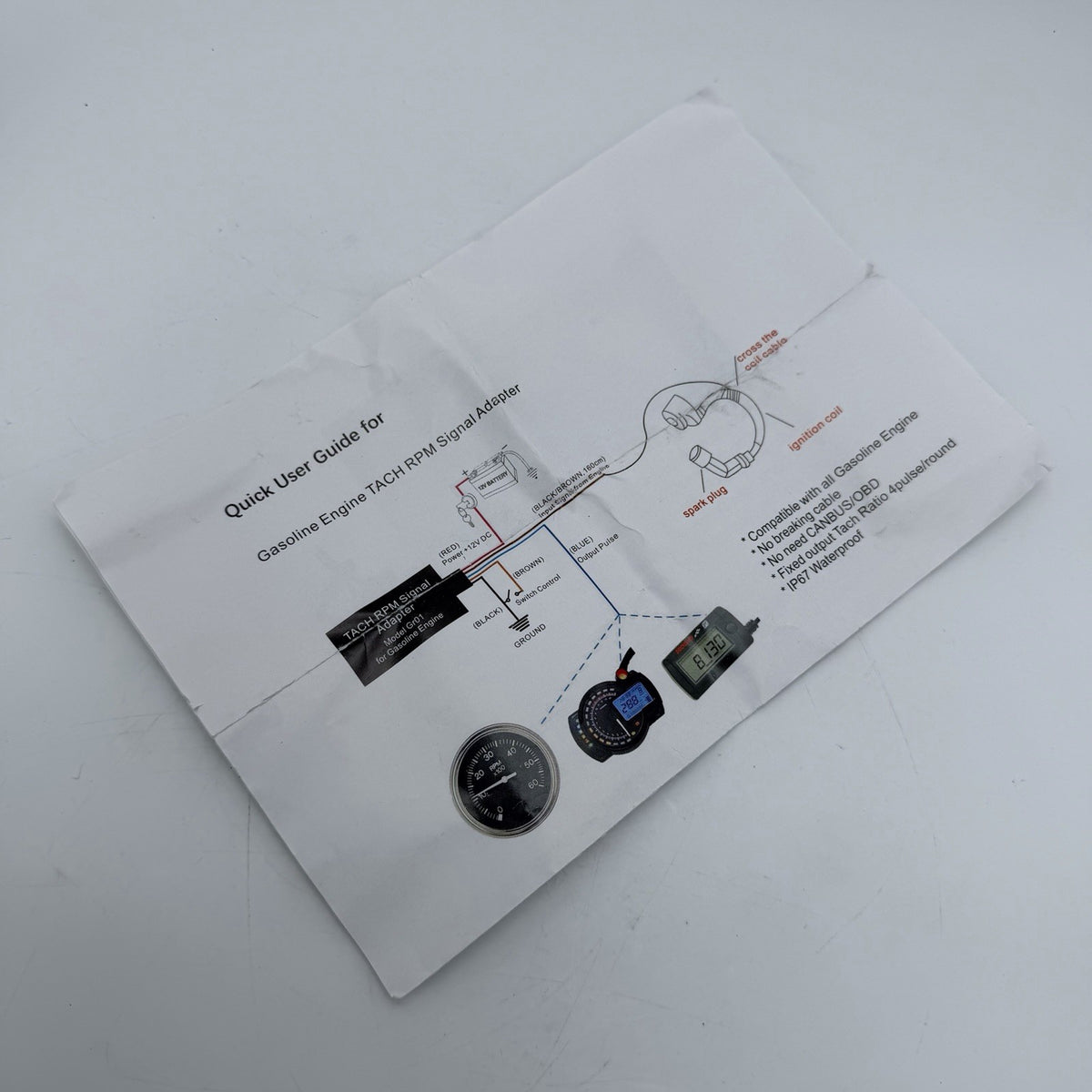 Nina GR01 K0157 RPM Tachometer Signal Adapter Sensor Diesel Gasoline Boat Car1