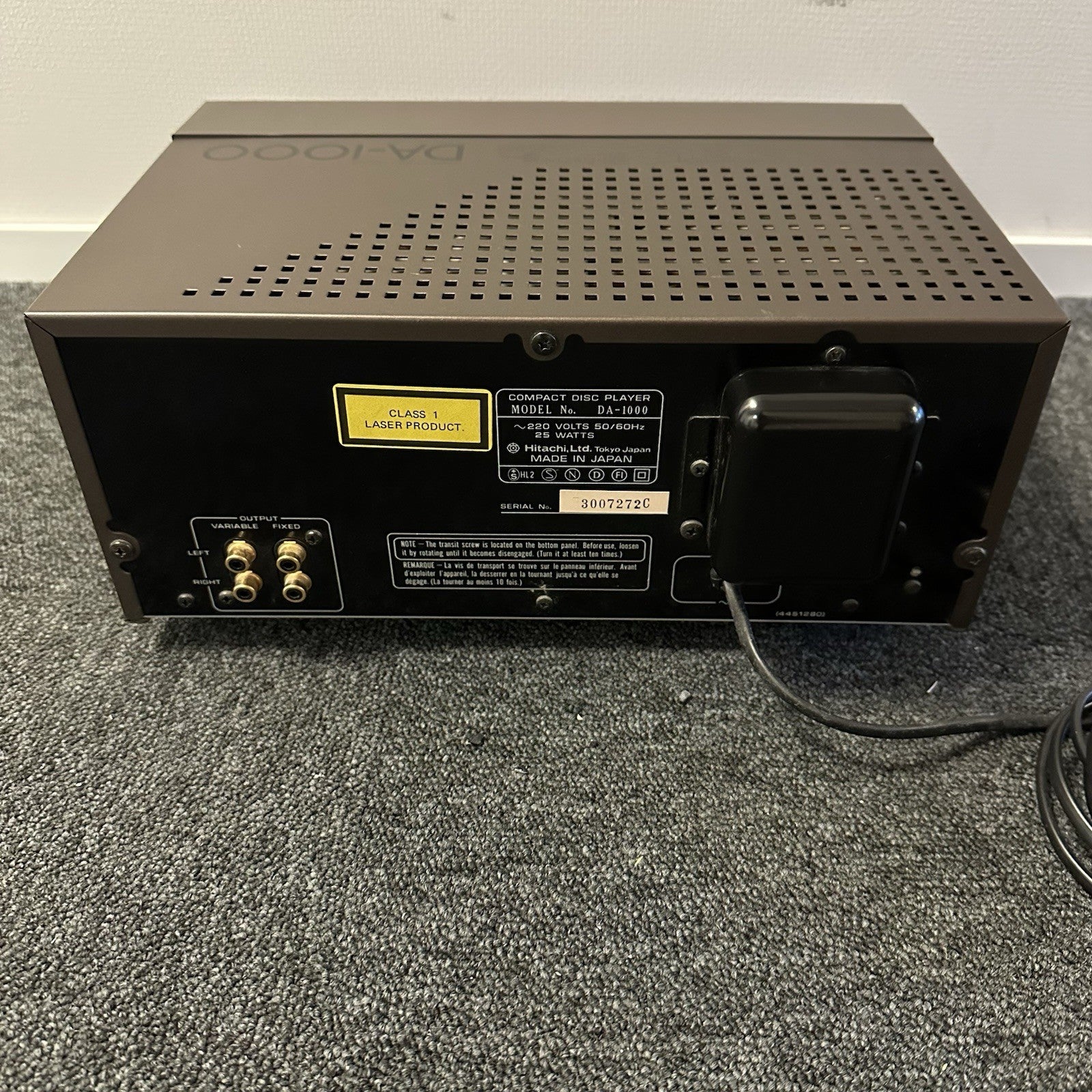 Hitachi DA-1000 CD Player Vintage Audiophile 1983 Japan DA1000 PERFECT 220V EU5