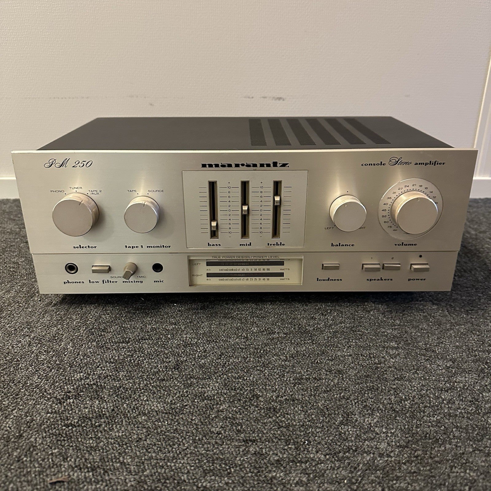 Marantz PM 250 Console Stereo Amplifier 25+25 W RMS Vintage 1979 In Perfect Cond0