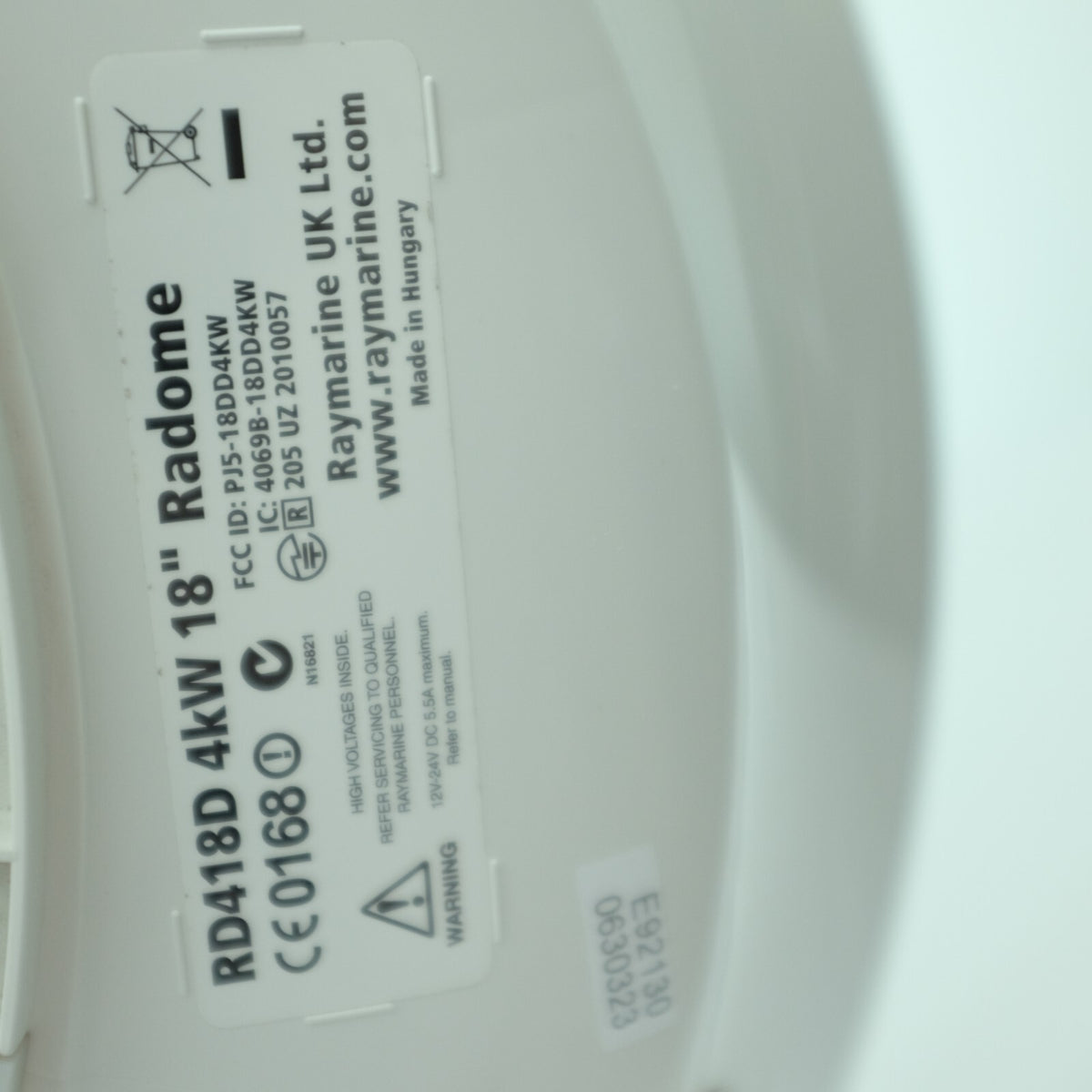 Raymarine RD418D 4KW 18'' Digital Radar Radome Scanner E92130 Low h Magnetron6