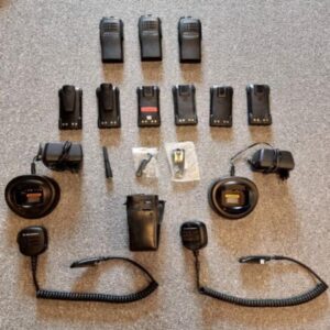 Motorola GP340 VHF UHF SET 5 Watt Professional Two Way Portable Radio w/Accessor