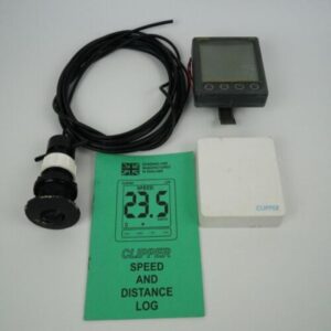 NASA MARINE CLIPPER SPEED LOG INSTRUMENT DISPLAY WITH TRANSDUCER & COVER
